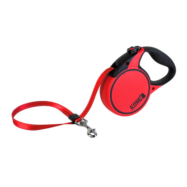 KONG Retractable Leash Terrain Small 16' Red (max 45lb)