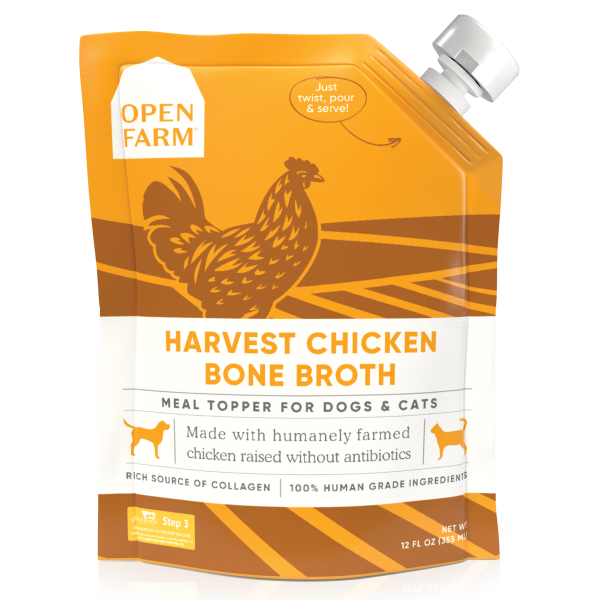 Open Farm Dog/Cat Chicken Bone Broth Topper 12 oz