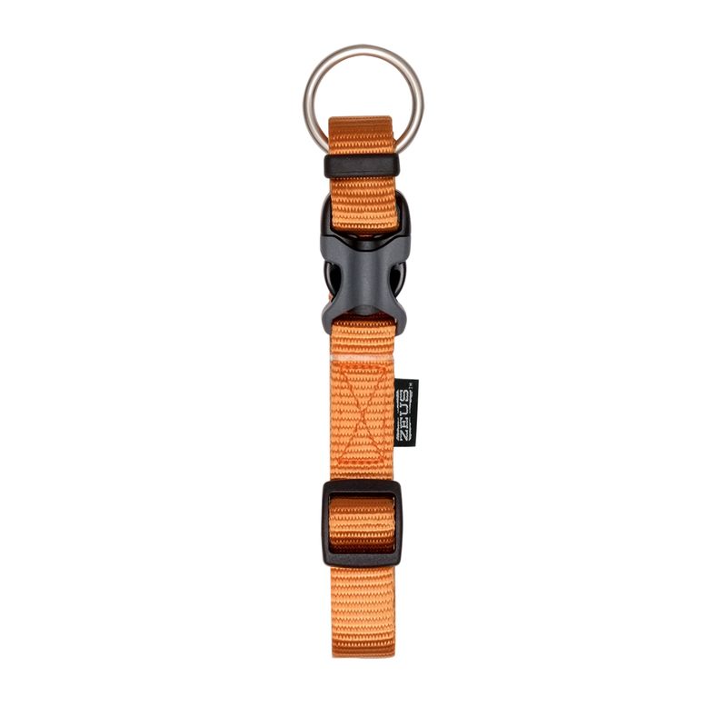 Zeus Adjustable Nylon Dog Collar - Tangerine - Medium - 1.5 cm x 28 cm-40 cm