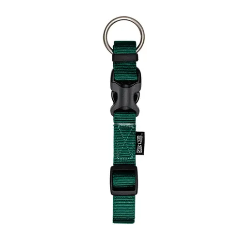 Zeus Adjustable Nylon Dog Collar - Forest Green - Large - 2 cm x 36 cm-55 cm