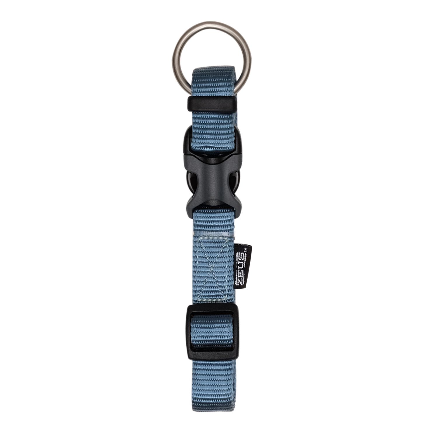 Zeus Adjustable Nylon Dog Collar - Denim Blue - Medium - 1.5 cm x 28 cm-40 cm