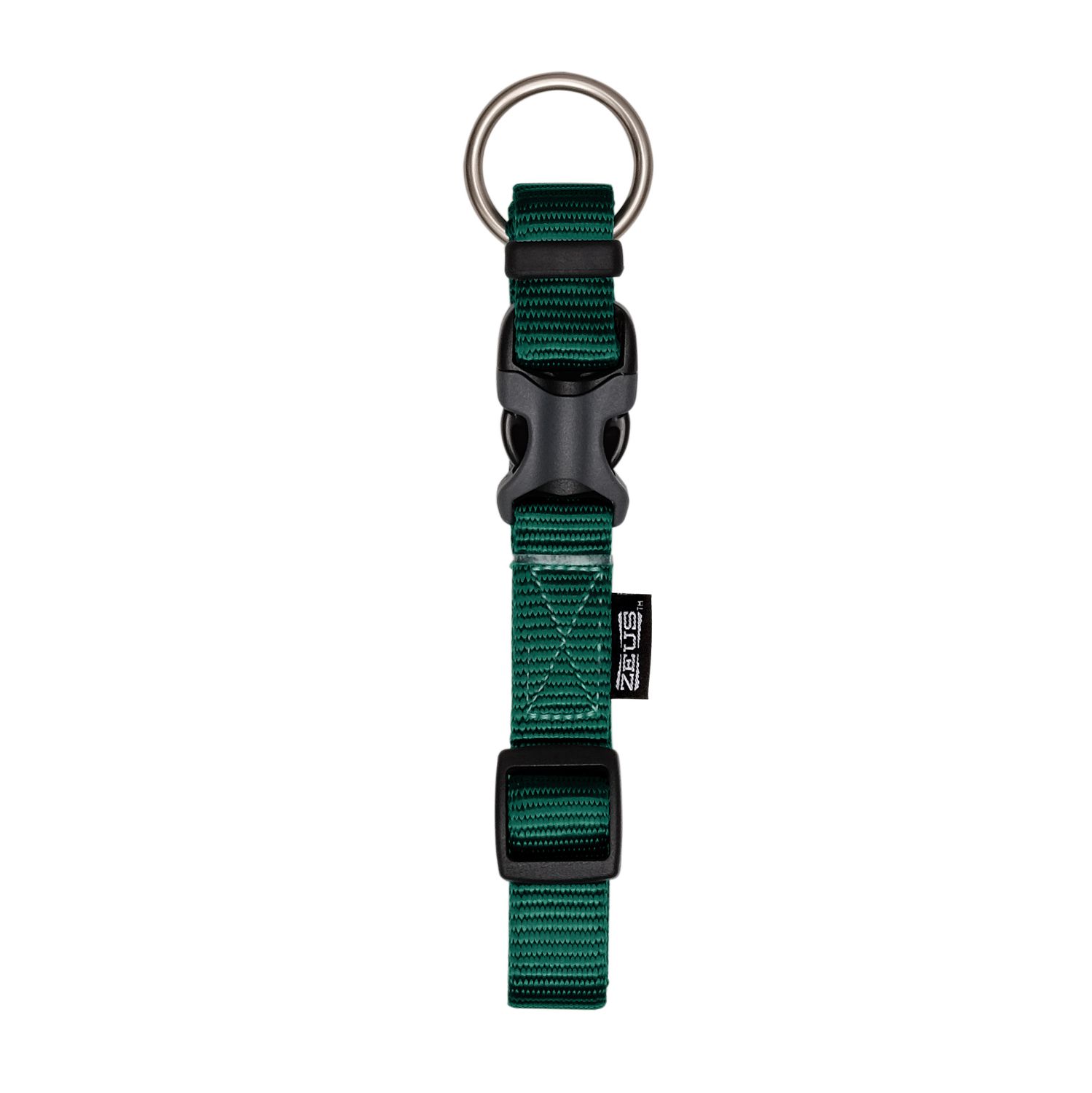 Zeus Adjustable Nylon Dog Collar - Forest Green - Medium - 1.5 cm x 28 cm-40 cm