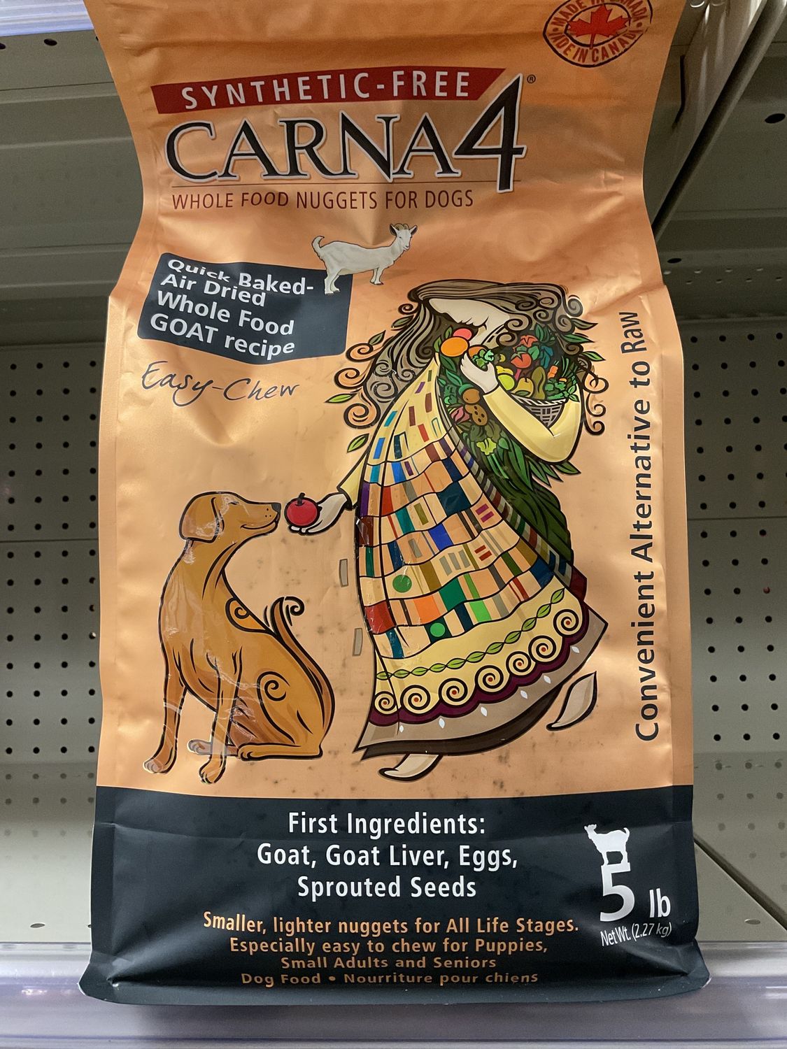 Carna4 - Dog - Goat Formula, Size: 5 LB