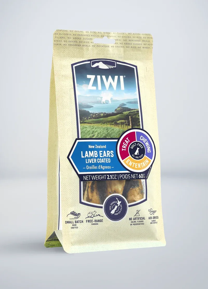 ZIWI Dog Treats Lamb Ears Liver Coated 2.1 oz