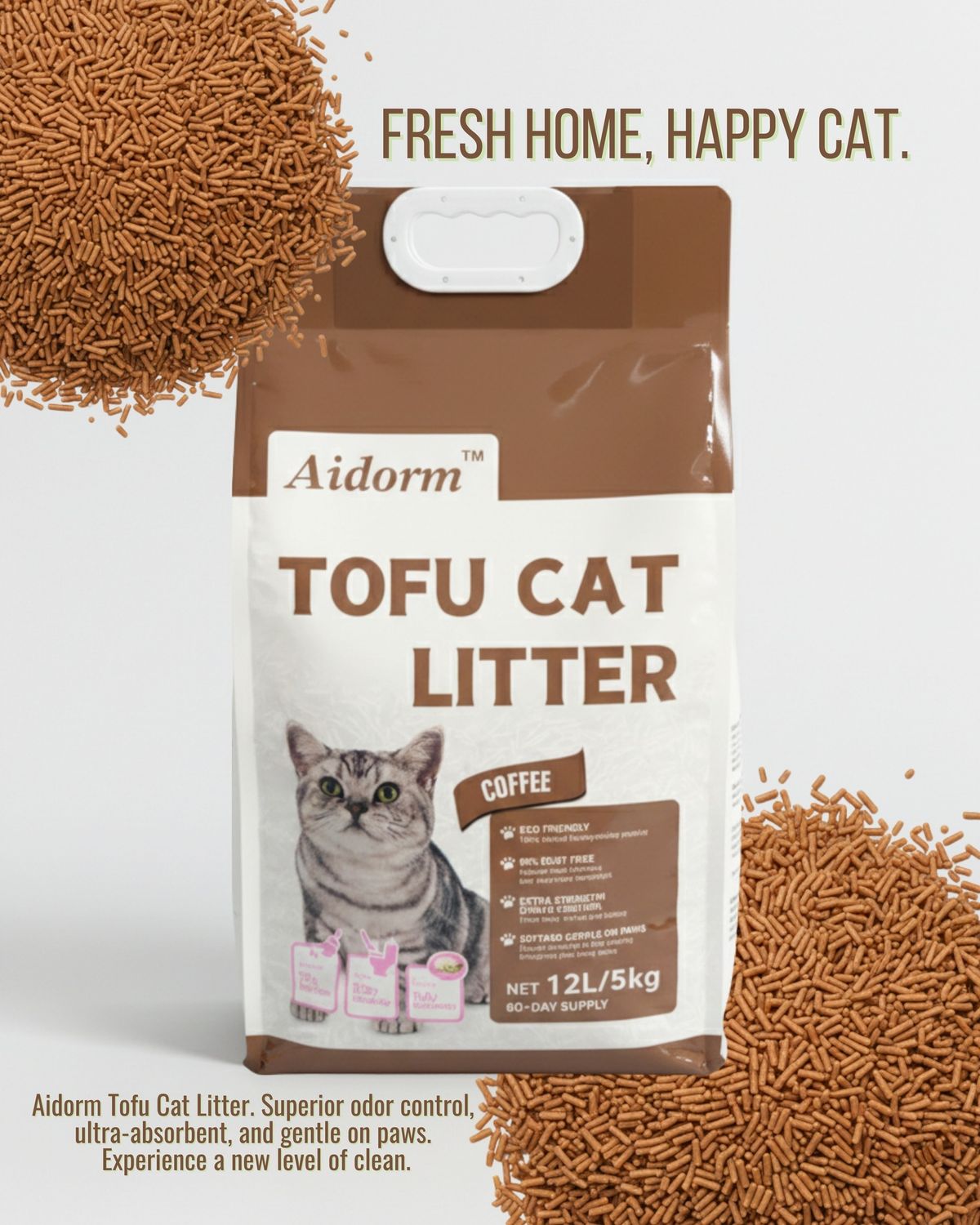 Aidorm Tofu Cat Litter - Coffee 5 LB