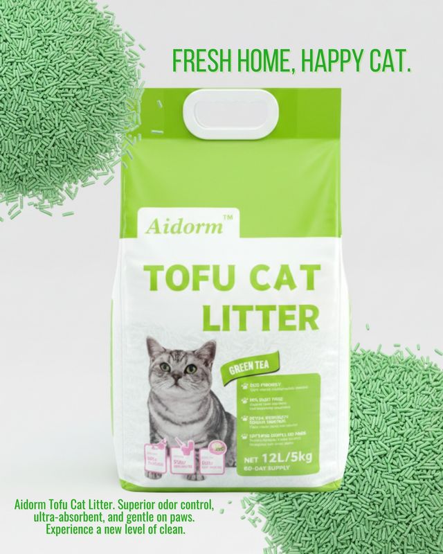 Aidorm Tofu Cat Litter- Green Tea 5 LB