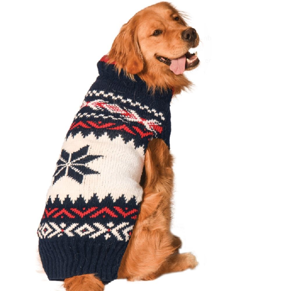 Dog knit Sweater Turtleneck Blue
