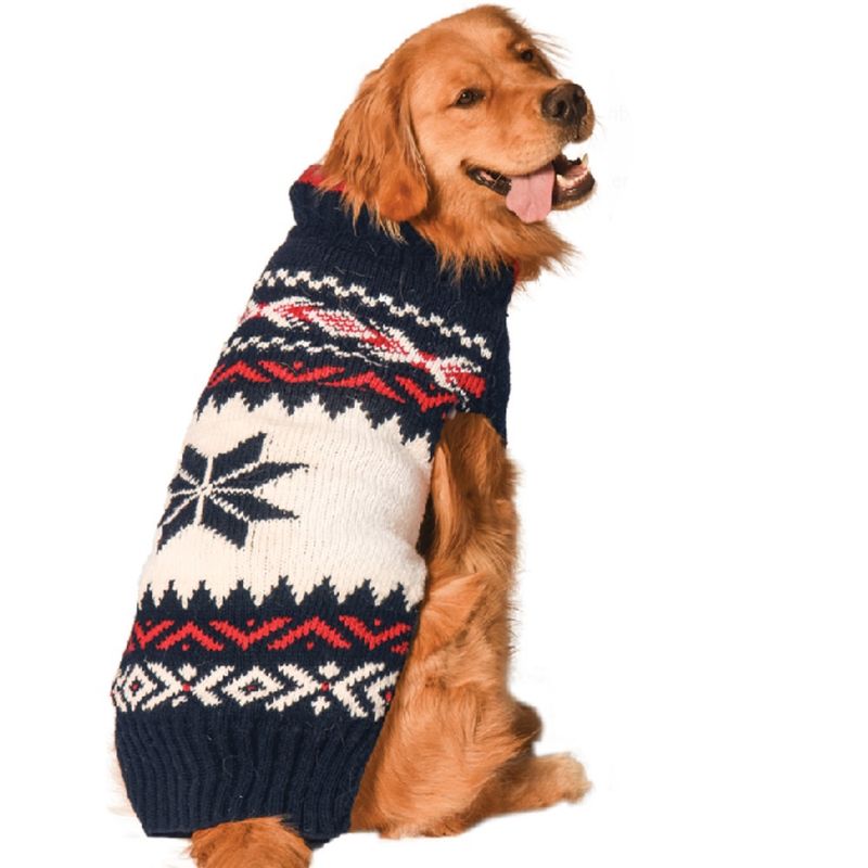 Dog knit Sweater Turtleneck Blue