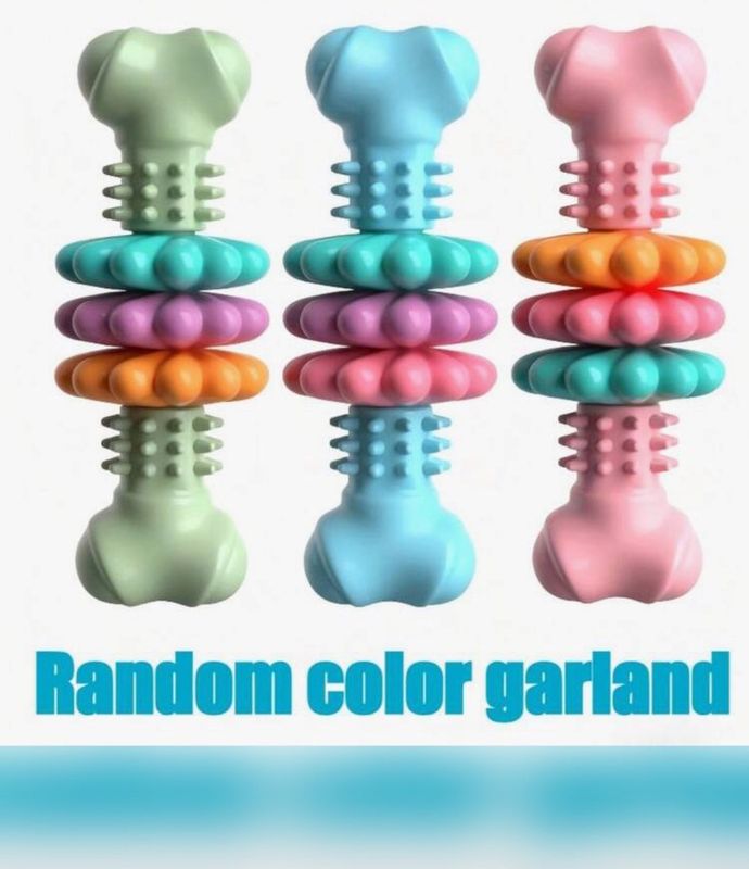 Dog Teething Bone Toy with Geometric Pattern for aggressive chewers