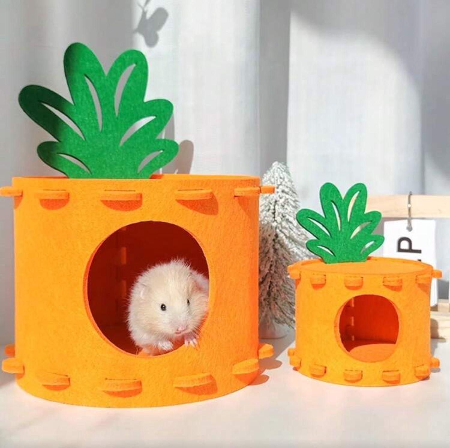 Carrot Shaped Hideaway House for Small Animals-Medium Size