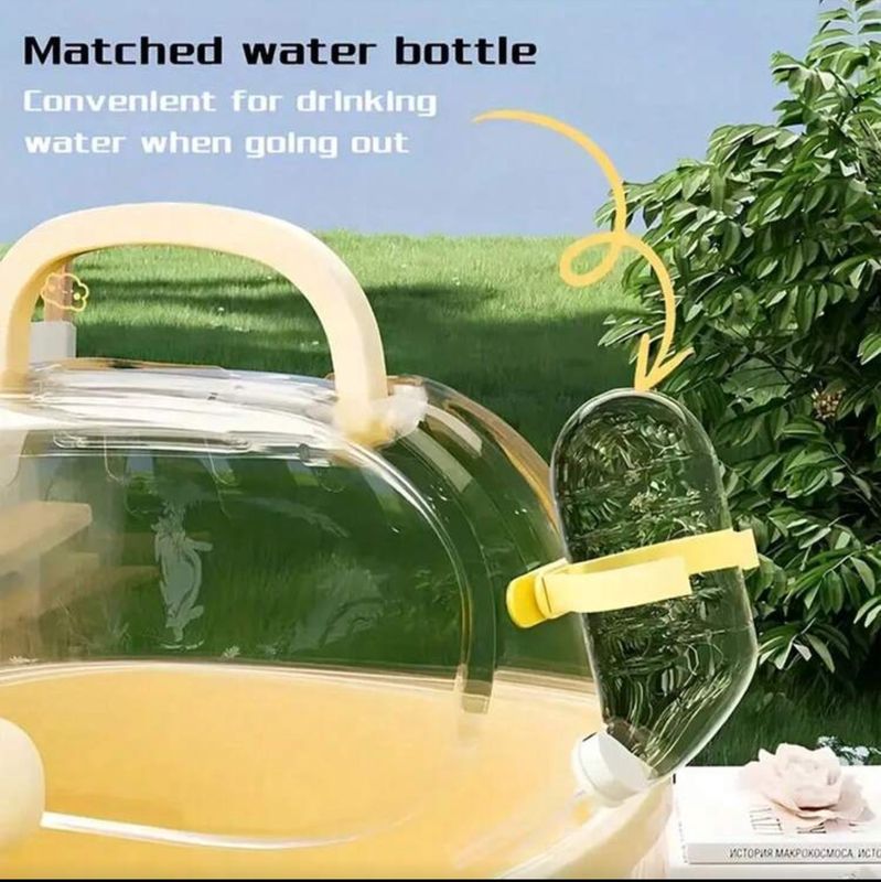 Small Animals Portable Transport Cage with Water Bottle