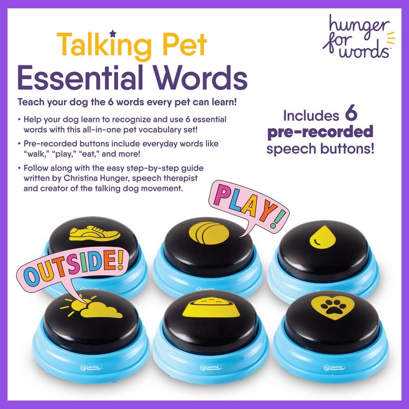Hunger For Words Talking Pet Essential Words - 6 Pre-Recorded Buttons