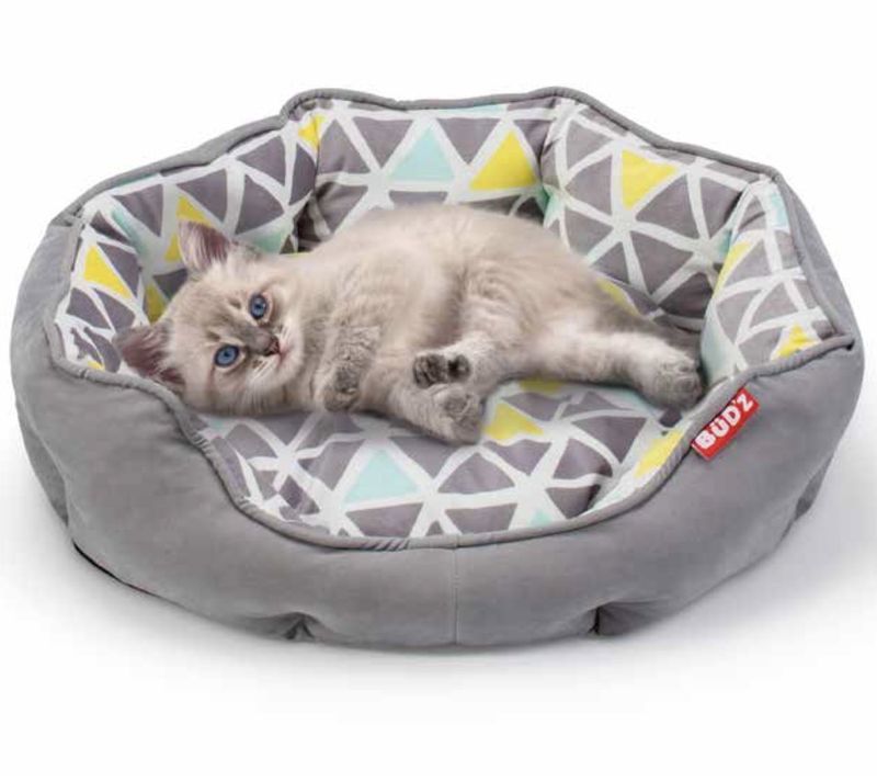 Budz Round Cuddler Sky multi-colour Grey/White/Yellow - 17”x15”