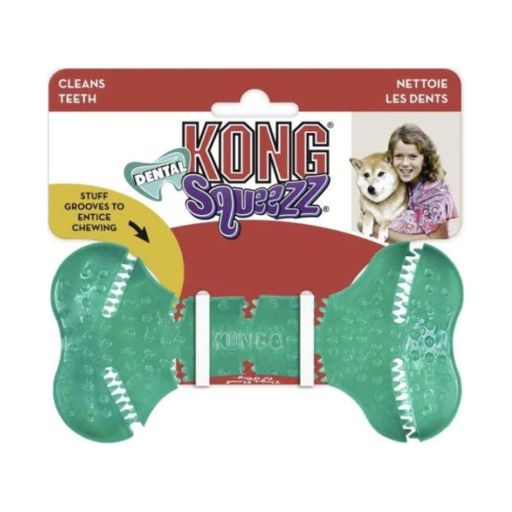 Kong Squeezz Dental Bone Dog Toy Medium
