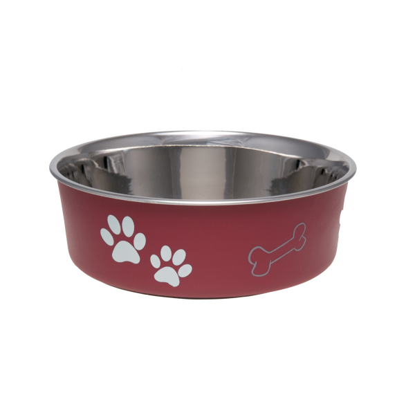 Bella Classic Dog Bowl Merlot  LG