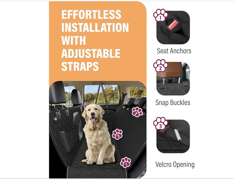 Car Seat Cover Hammock Protection with Pocket - Blue