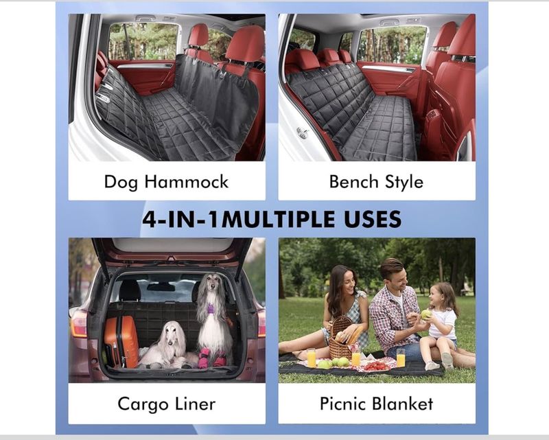 Car Seat Cover for Dog - Black