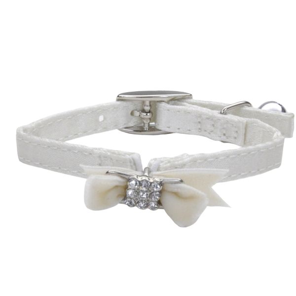 Li'l Pals Kitten Collar with Bow 5/16x8" White Silk