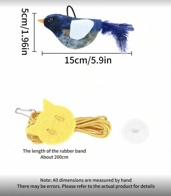 Multi-colour Simulated Bird Cat Toy - Hanging Sound Making Toy