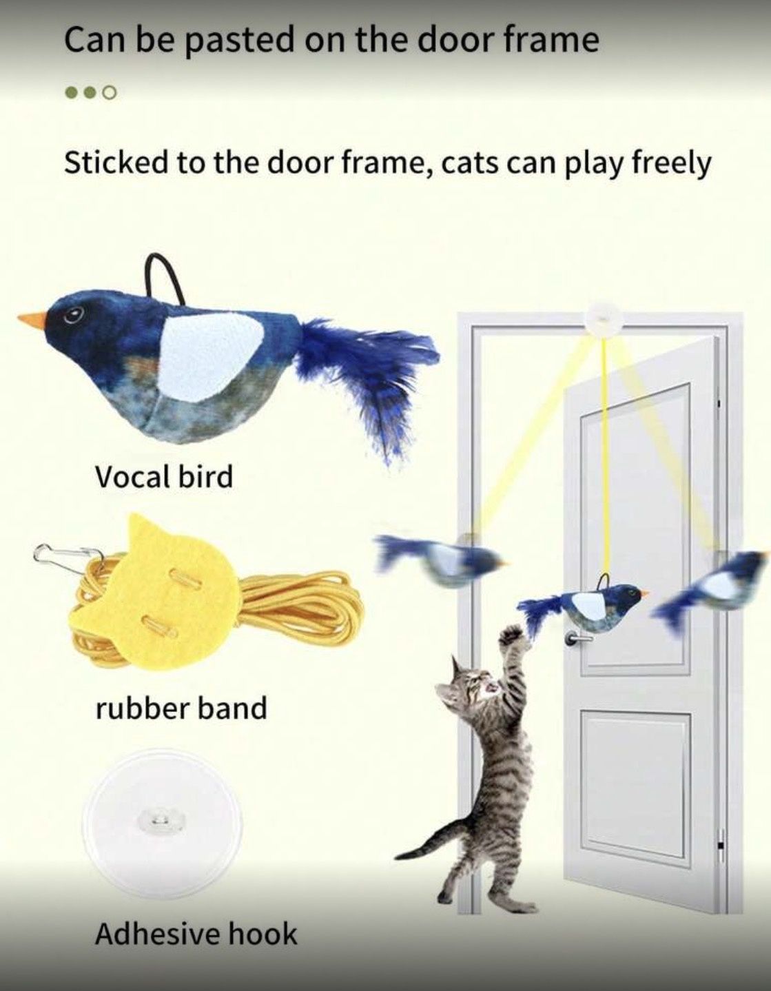 Multi-colour Simulated Bird Cat Toy - Hanging Sound Making Toy