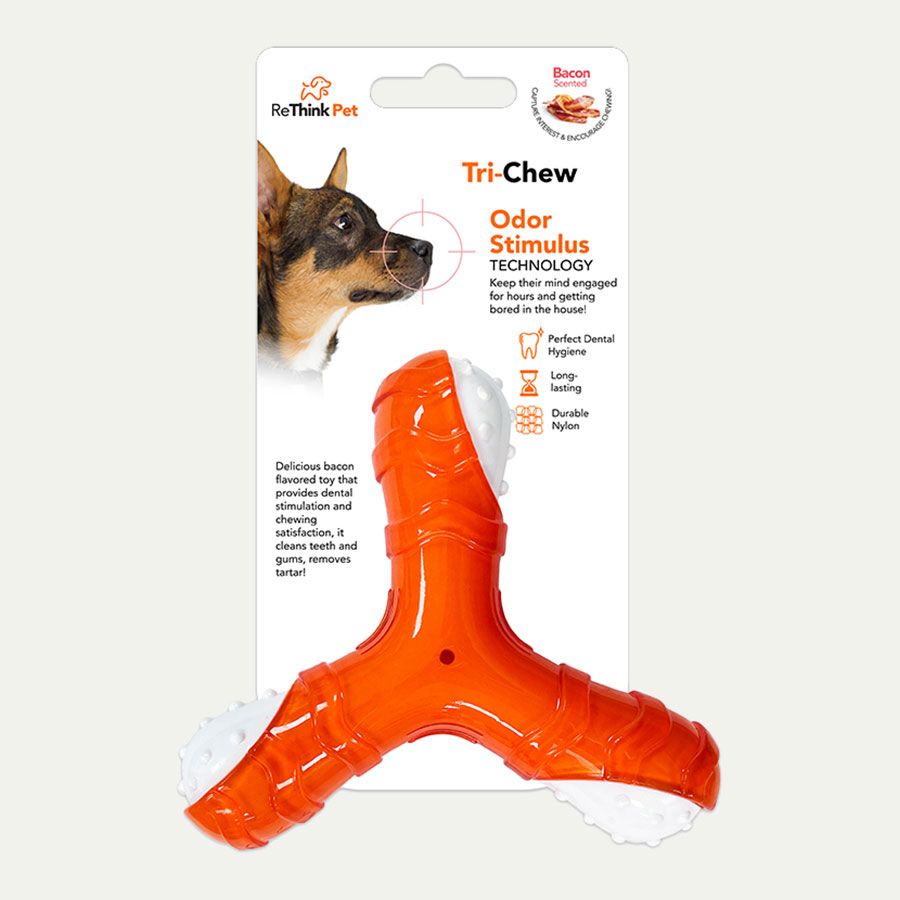 ReThink Pet Tri-Chew Bacon Dog Toy – Bacon Scented