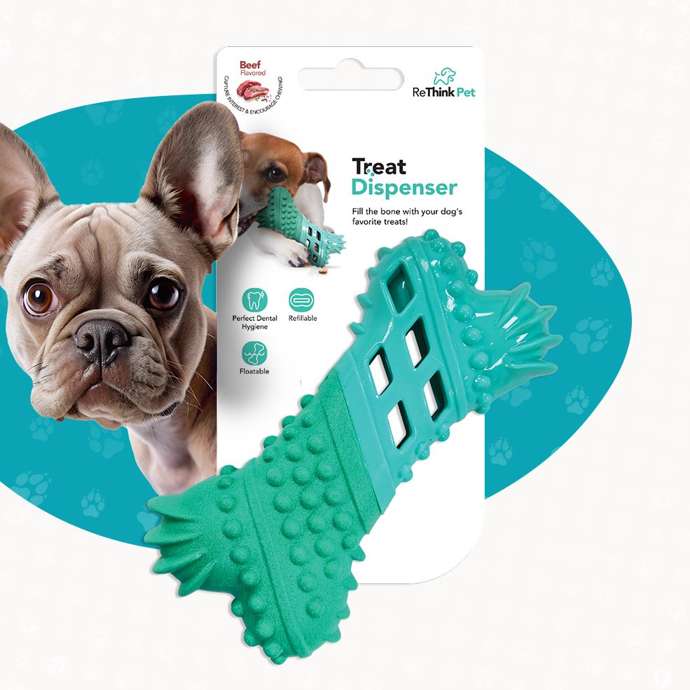 ReThink Pet Dispenser Treat Bone Toy – Beef Flavored