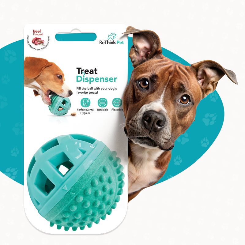 ReThink Pet Dispenser Treat Ball Toy – Beef Flavored