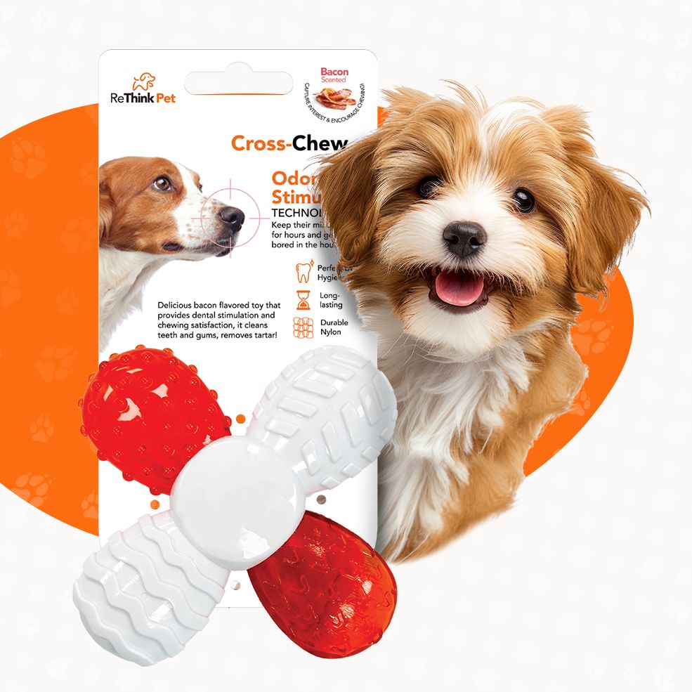 ReThink Pet Cross Chew Toy For Dogs – Bacon Scented