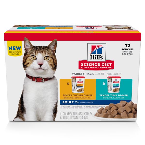 Hill s Science Diet Wet Cat Food Pouch  Variety Pack Chicken and Tuna  2.8 oz  12 pk
