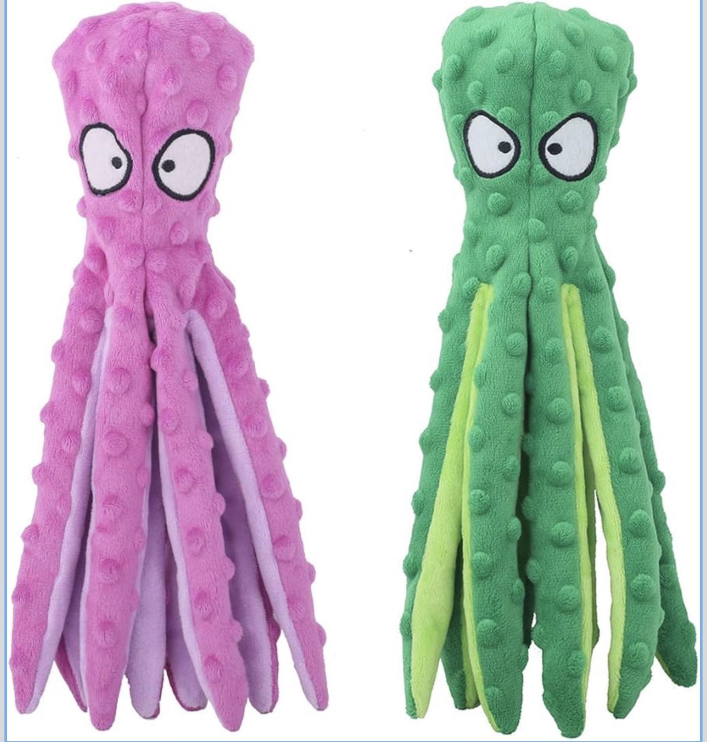Squeaky &amp; Crinkle Plush Octopus Toy