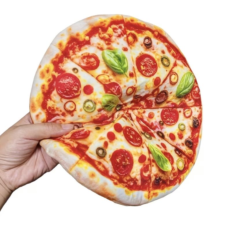 Durable Pizza Themed Plush Toy with Squeaky &amp; Crinkle Sound