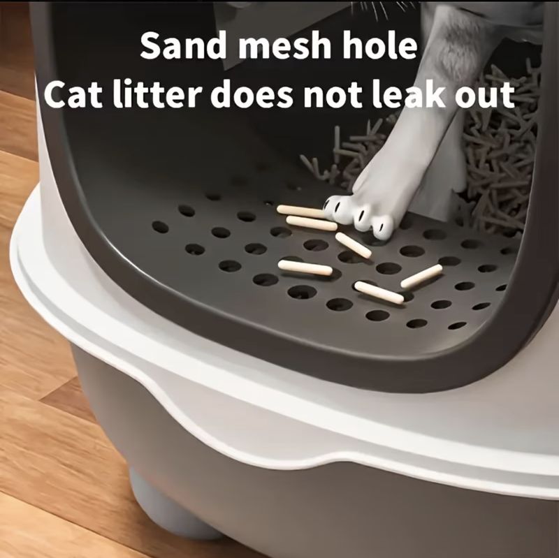Enclosed Cat Litter Box with Scoop litter - Blue Color