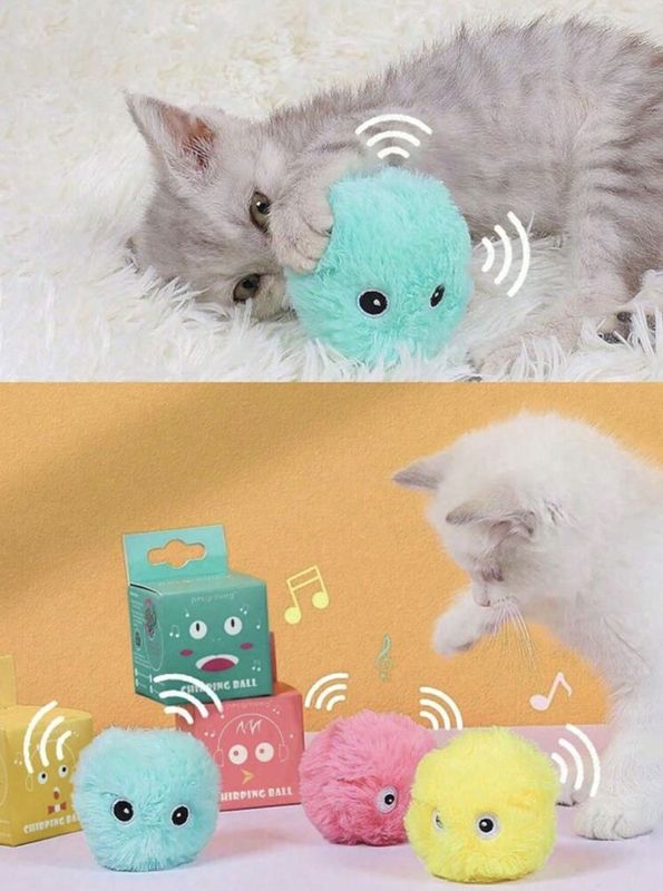 Chirping Ball Interactive Cat Toy with Sound