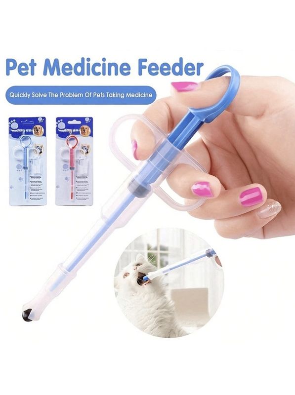 Pet Medicine Dispenser &amp; Feeder, Tablet Syringe, Double Needle Pill Shooter