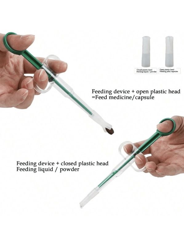 Pet Medicine Dispenser &amp; Feeder, Tablet Syringe, Double Needle Pill Shooter