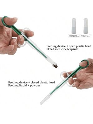 Pet Medicine Dispenser &amp; Feeder, Tablet Syringe, Double Needle Pill Shooter