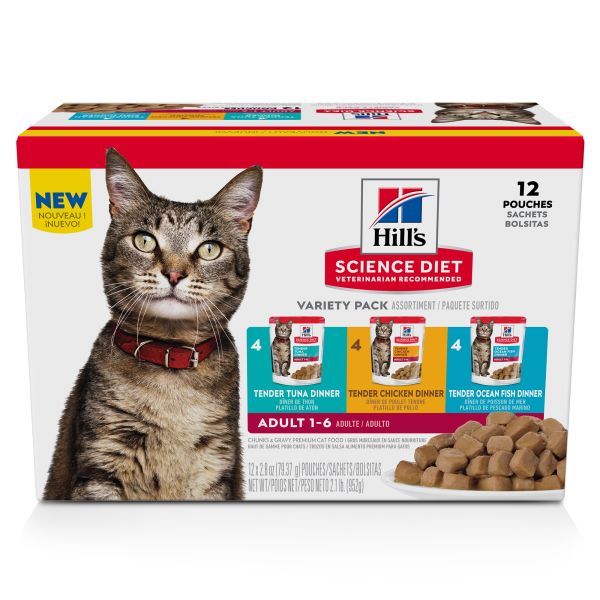 Hill's Science Diet Cat Adult TenderDnrs VrtyPk Pch 12/2.8oz