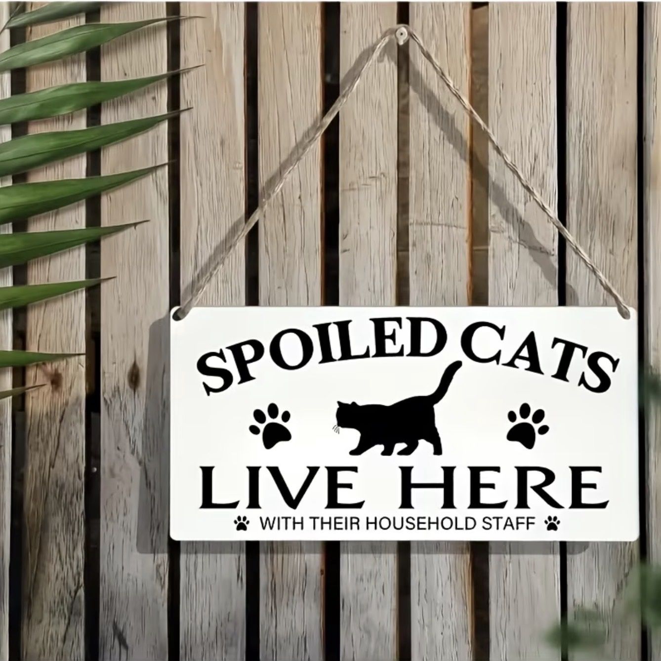 Gate Board Signs for Beware Of Dogs &amp; Cats, Style: Spoiled Cats