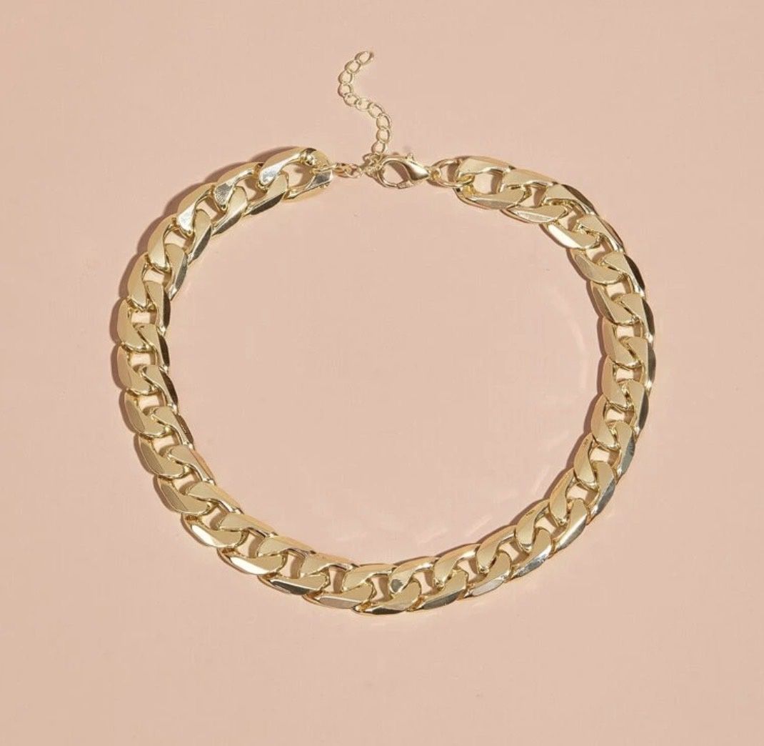 Gold &amp; Silver Chain/Jewelry for cats &amp; Dogs, Style: Plain Gold-47cm