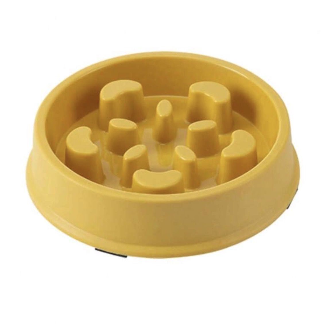 Slow Feeder Pet Bowl for Slow Eating, Colour: Yellow
