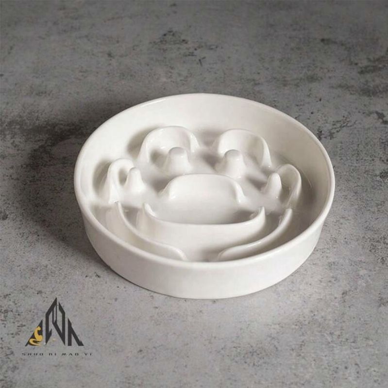 Ceramic Slow Feeder Bowl with Anti-Slip