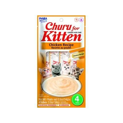 Inaba Churu Kitten Purees Chicken Recipe Cat Treats, 4Pk 2 oz.
