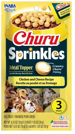 Inaba Churu Sprinkles Chicken &amp; Cheese Recipe Dog Treats, 3Pk 1.05 Oz
