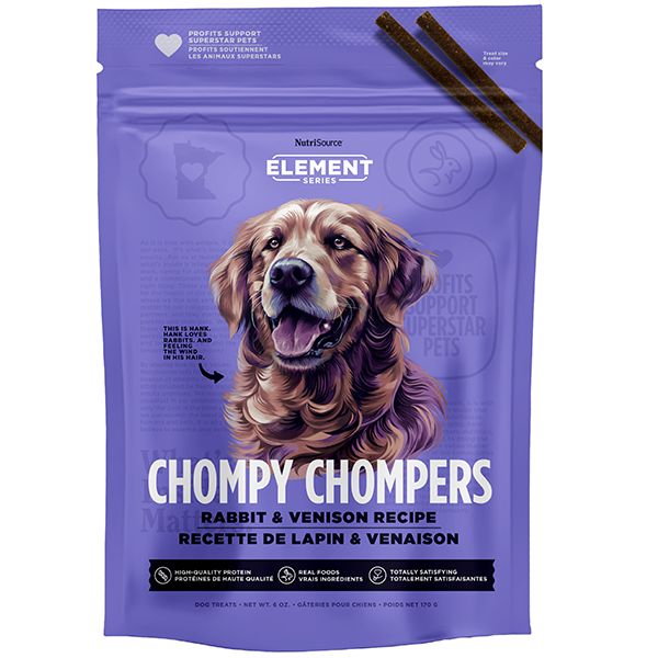 NutriSource Dog Treats Chompy Chompers Rabbit &amp; Venison 6oz
