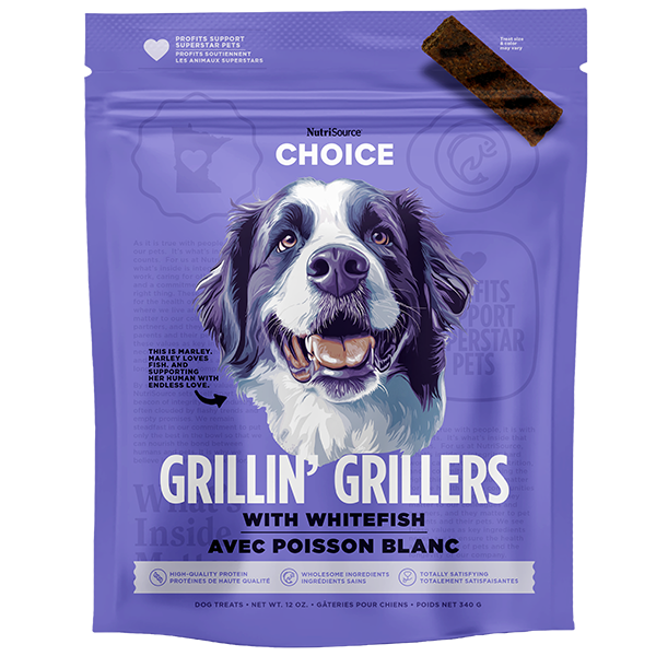 NutriSource Dog Treats Choice Grillin' Grillers Whtfish 12oz