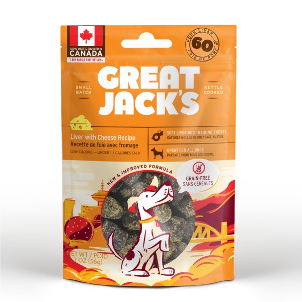 Great Jack's Dog Treats GF Pork Liver &amp; Cheese 56 g