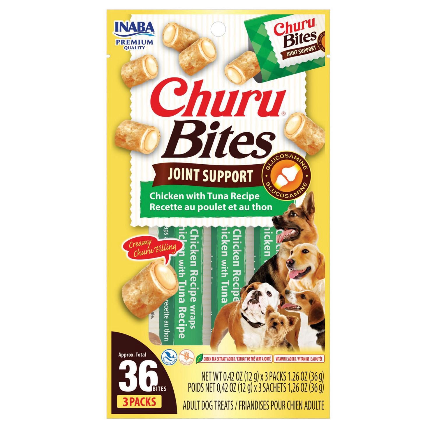 Inaba Churu Bites Joint Support in Chicken with Tuna Recipe Dog Treats, 3Pk 1.35Oz