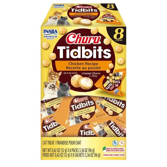 Inaba Churu Tidbits Cat Chicken Box 8 Pack | 3.36oz
