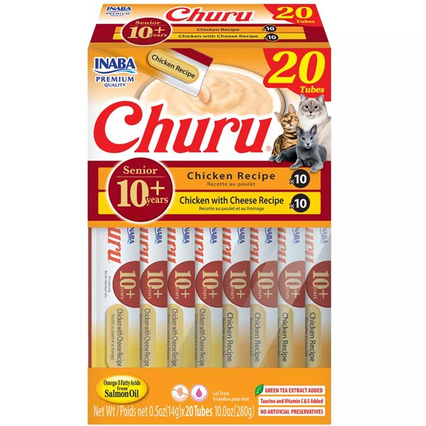 Inaba Churu Chicken Variety Senior 10+ Box 20pk | 10Oz