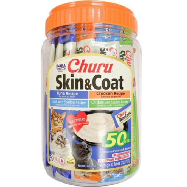 Inaba Churu Skin &amp; Coat Tuna &amp; Chicken Variety Jar 50pk | 25oz
